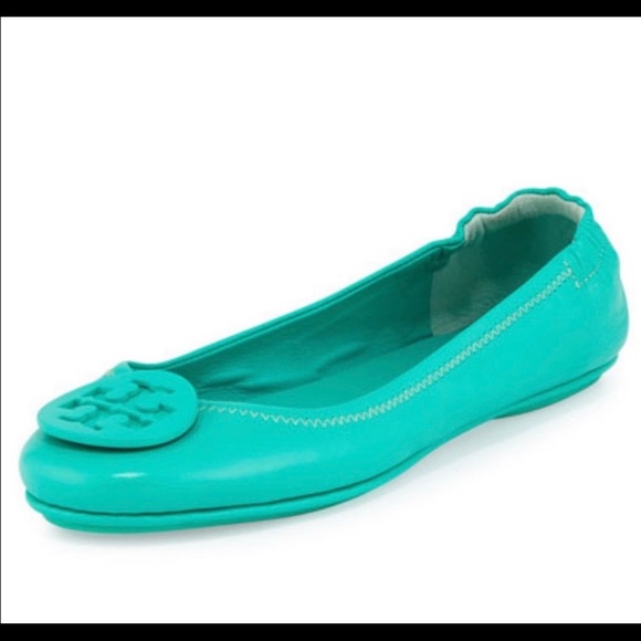Tory Burch Shoes - Tory Burch Turquoise Minnie Ballerina Flats 7.5